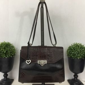 Brighton Vintage Black & Brown Leather Bag